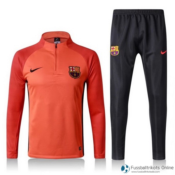 Barcelona Trainingsanzug 2017/18 Orange Schwarz Fussballtrikots Günstig